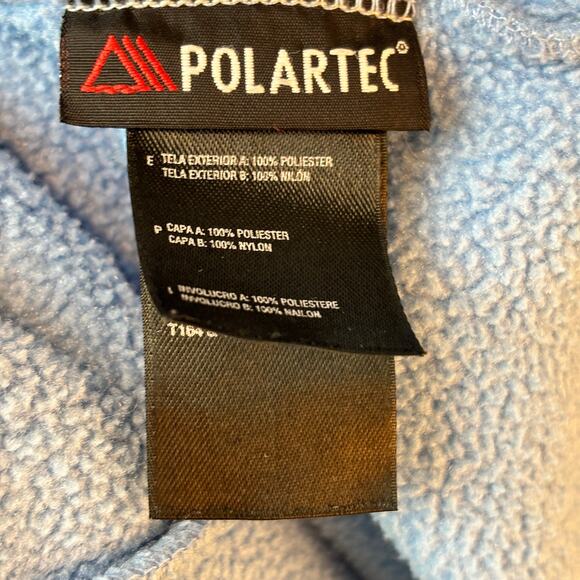 North Face Polartec Blue/ Gray Fleece Jacket Coat Girls Size Large Full Zip - Picture 8 of 9